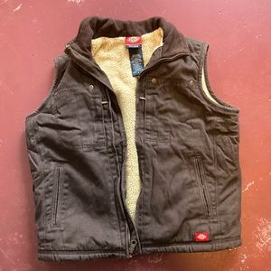 Brown dickies fleece-lined work vest men’s small